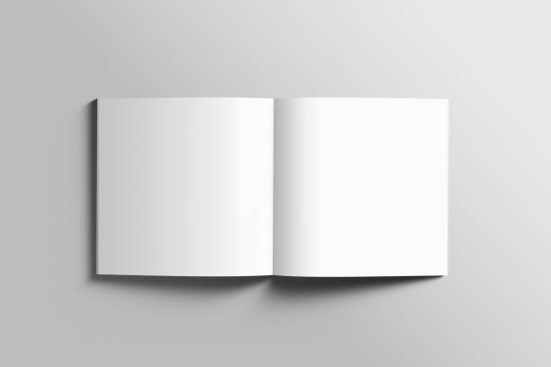 istock Blank square photorealistic brochure mockup on light grey background. 808578840
