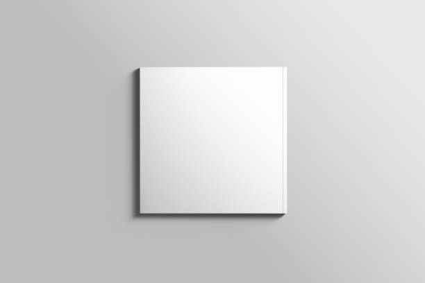 istock Blank square photorealistic brochure mockup on light grey background. 808589516