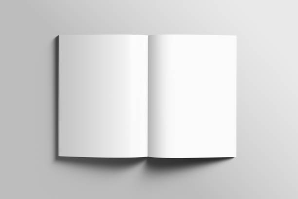 istock Blank A4 photorealistic brochure mockup on light grey background. 808600328