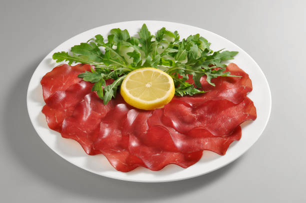Dish with bresaola and arugula