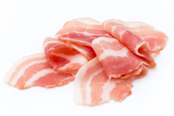 istock Bacon isolated on white background. Delikatese food. 808612656