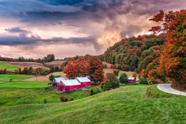 Rural autumn Jenne Farm in Vermont, USA.