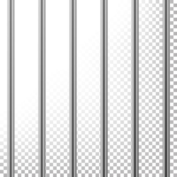 istock Metal Prison Bars Vector. Isolated On Transparent Background. Realistic Steel Pokey, Prison Grid Illustration 808657020