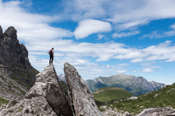 istock Hiker on top of the rock 808688846