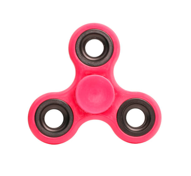 istock Red spinner stress relieving toy isolated on white background 808690112