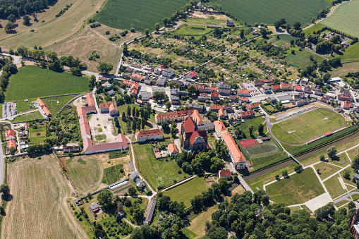 aerial view of the town suburbs in Poland