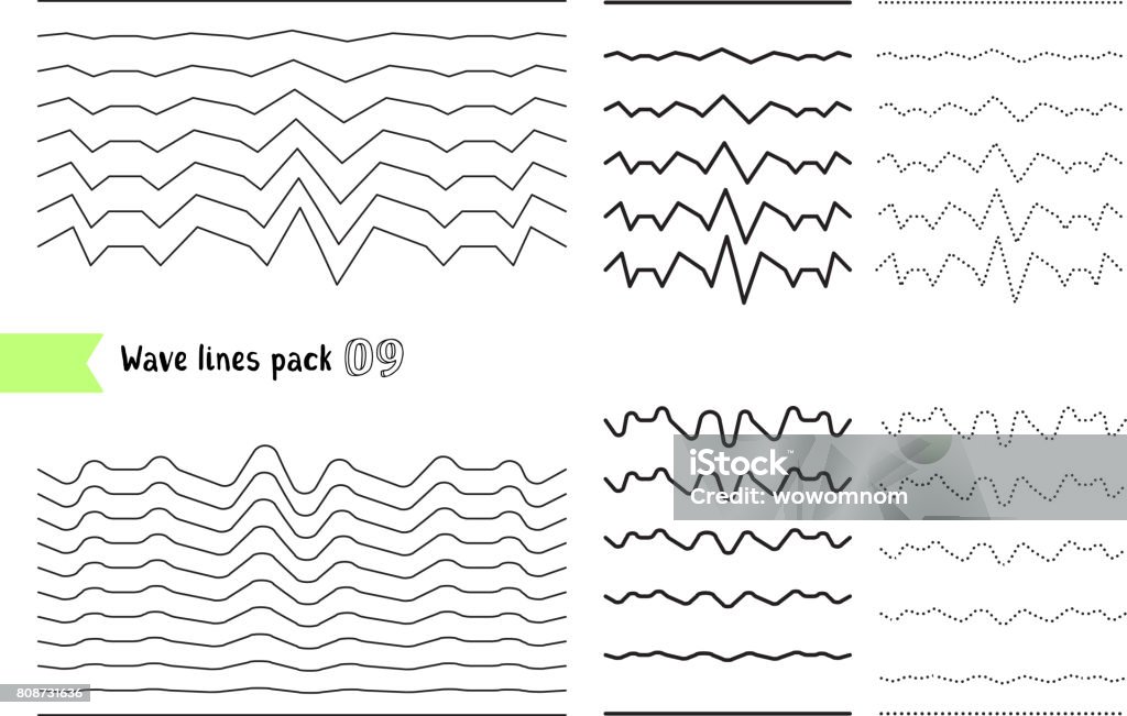 Wave Block Line Vector Collection Of Different Wave With A Very Strong Vibration ...