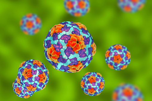 Virus de la Heptitis A en colores de fondo photo