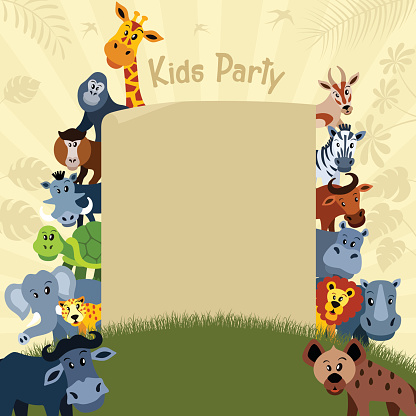 Kids Party With Animals Stock Illustration - Download Image Now - Africa, African Buffalo, Animal - iStock Kids Party With Animals Stock Illustration - Download Image Now - Africa, African Buffalo, Animal - iStock