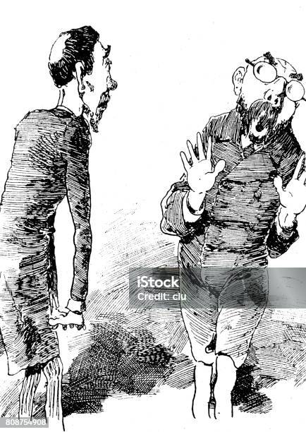 Two Funny Thin Men Talking To Each Other Vertical On White Stock  Illustration - Download Image Now - iStock
