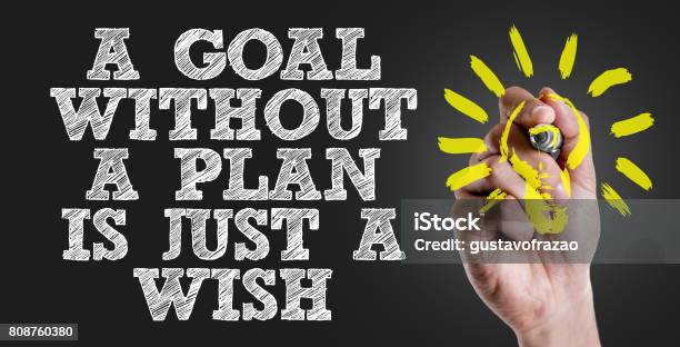 A Goal Without A Plan Is Just A Wish Stock Photo - Download Image Now - Aspirations, Business, Teaching