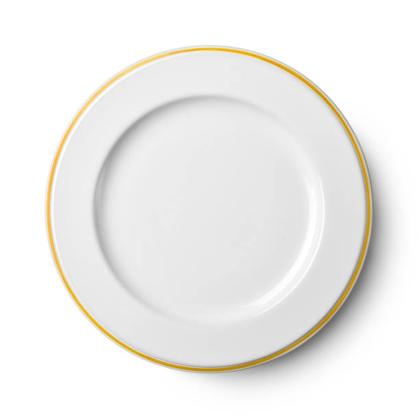 Simple white circular porcelain plate