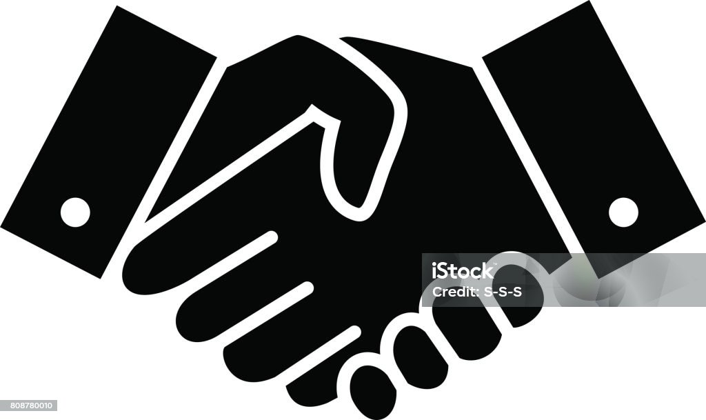 Professional welcome and respect handshake icon Professional welcome and respect handshake icon. Loyalty or partnership pictogram, friendship or deal token. Vector illustration Handshake stock vector
