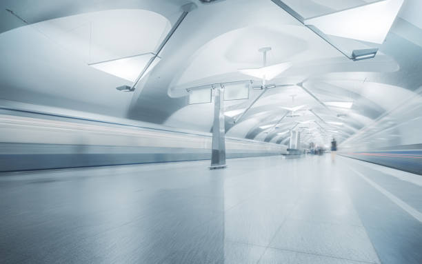 istock Moving train at subway Moscow, Russia 808787590