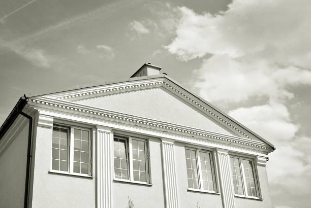 istock Modern, Luxury Apartment Building. Black and white 808812196