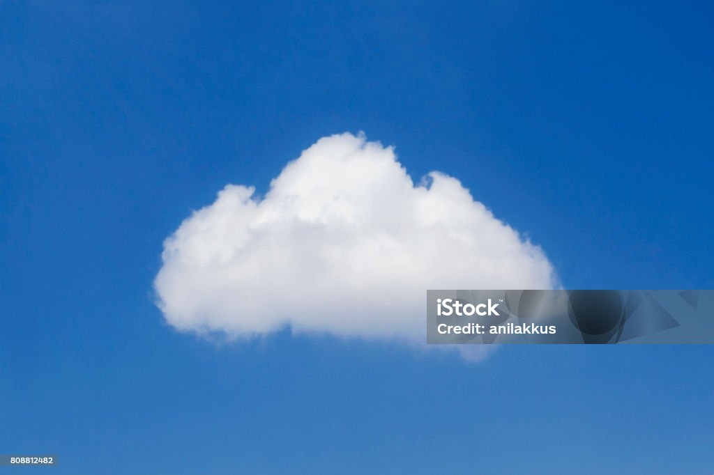 Single Cloud Single cloud with perfect shape on blue sky. Cloud - Sky Stock Photo