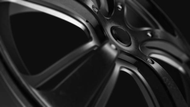 istock Rim Black Metal Grunge Close-up 3D Rendering 808813254