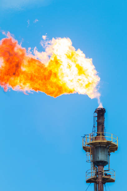 istock Fire structure blowing out gas fire to the air 808824108