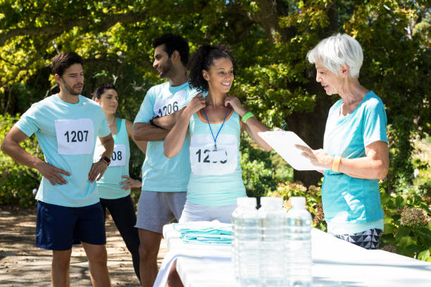 istock Athletes registering themselves for marathon 808828464