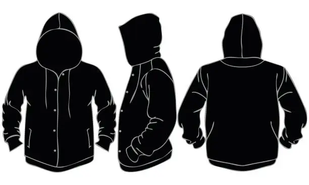 Vector illustration of jacket and t shirt