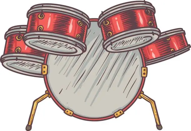 Vector illustration of Monkey and Drums