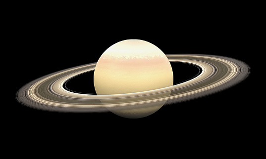 Planet Saturn isolated on black background. 3D render