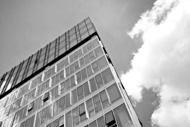 istock Modern business office building exterior. Black and white 808870724
