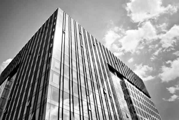 istock Modern business office building exterior. Black and white 808875104