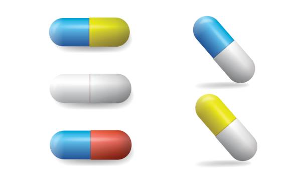 istock Set of vector colored capsules of medicines and pills isolated on white background 808878234
