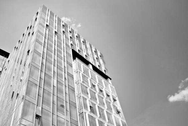 istock Modern business office building exterior. Black and white 808892238