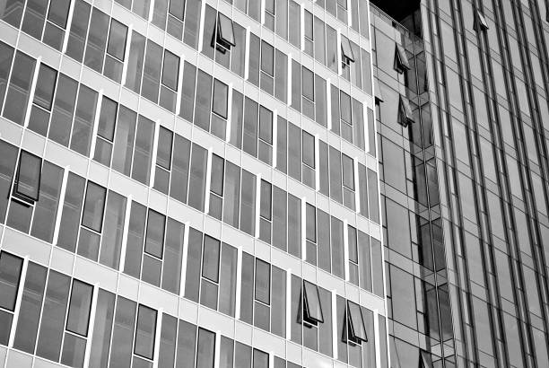istock Modern business office building exterior. Black and white 808899748