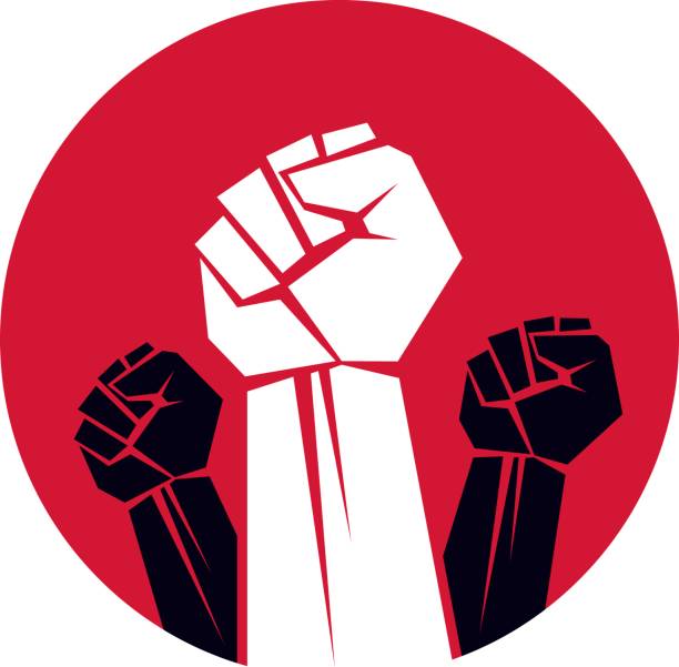 istock Vector symbol made with raised arm of a muscular male. Power and authority conceptual icon. 808914476