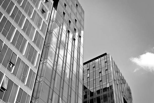 istock Modern business office building exterior. Black and white 808915920
