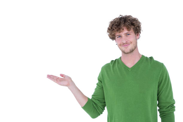 istock Handsome man holding something in front of camera 808920126