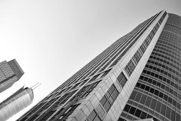 istock Modern business office building exterior. Black and white 808936330