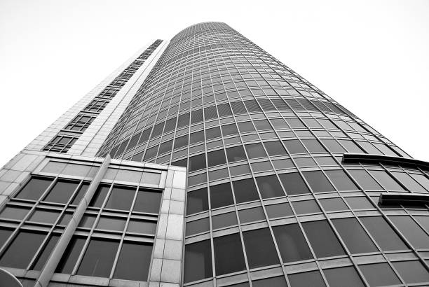 istock Modern business office building exterior. Black and white 808939466