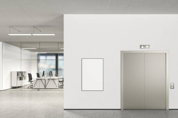 istock Blank poster on the wall in modern office 808941828