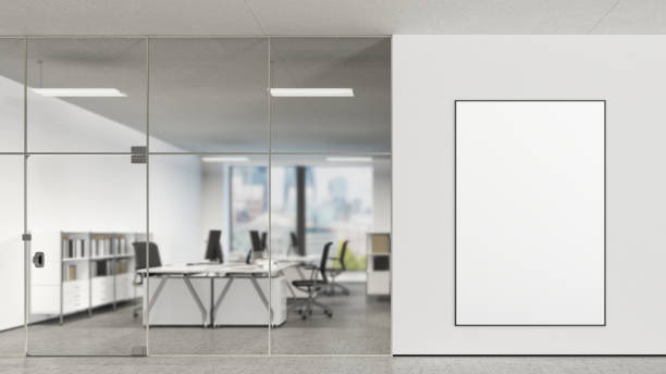 istock Blank poster on the wall in modern office 808944188