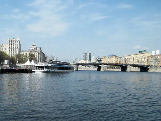 View to Borodino Bridge in Moscow, Russia