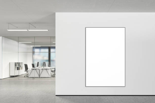 istock Blank poster on the wall in modern office 808947122