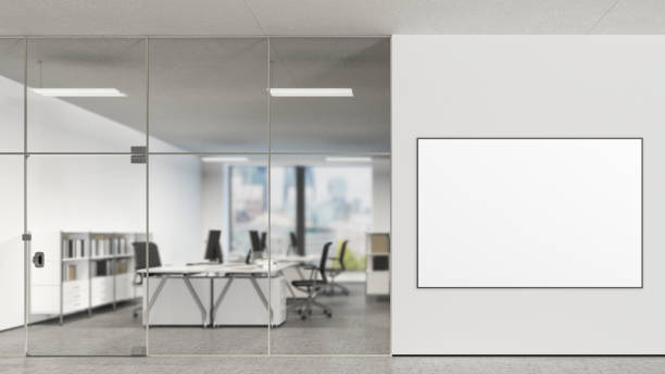 istock Blank poster on the wall in modern office 808948400