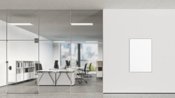 istock Blank poster on the wall in modern office 808948846