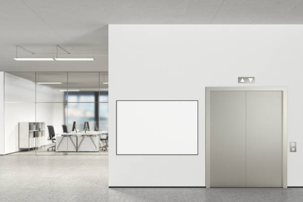 istock Blank poster on the wall in modern office 808949114