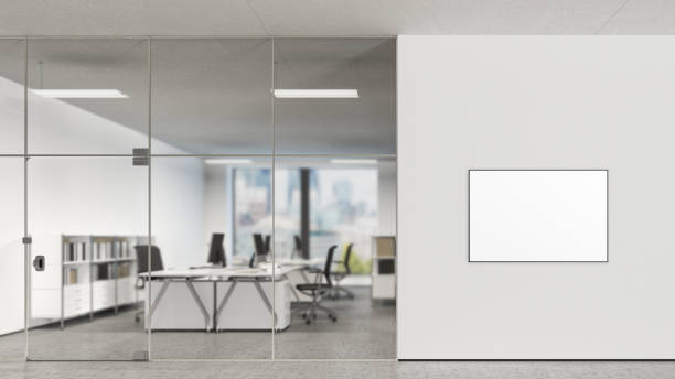 istock Blank poster on the wall in modern office 808949450