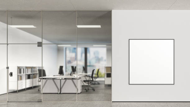 istock Blank poster on the wall in modern office 808949850