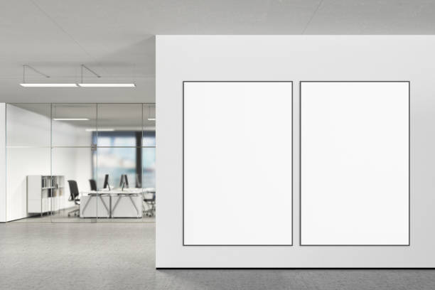 istock Blank poster on the wall in modern office 808950106