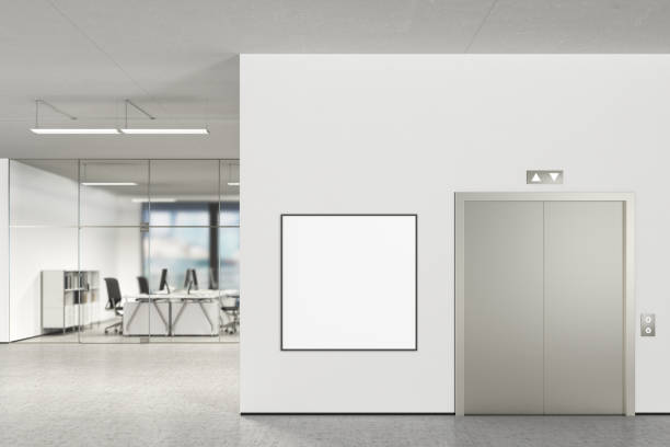 istock Blank poster on the wall in modern office 808951046