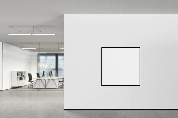 istock Blank poster on the wall in modern office 808953340