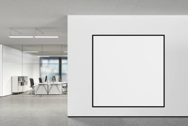 istock Blank poster on the wall in modern office 808955602