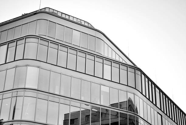 istock Modern business office building exterior. Black and white 808955644